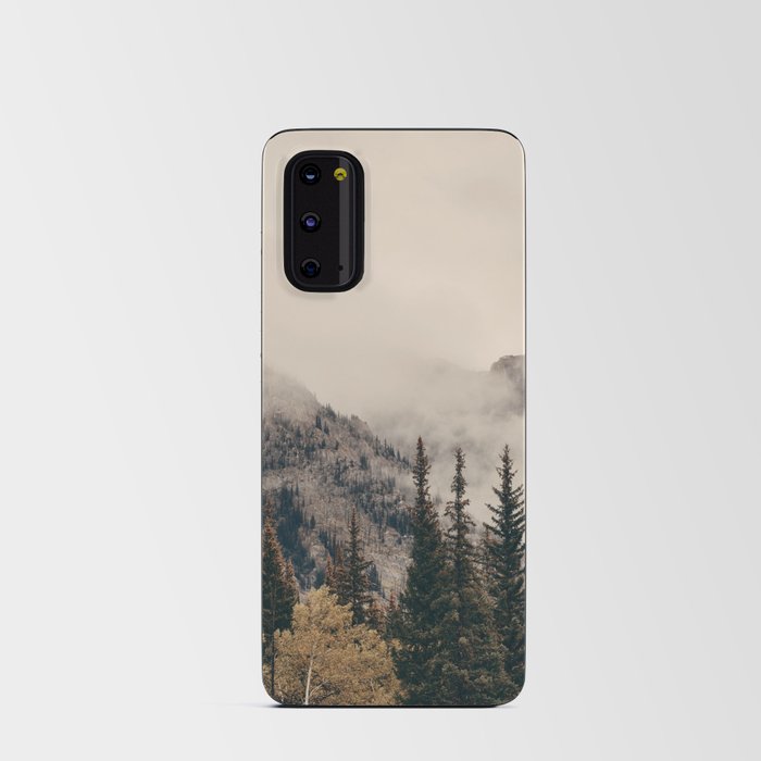 Banff national park foggy mountains and forest in Canada Android Card Case