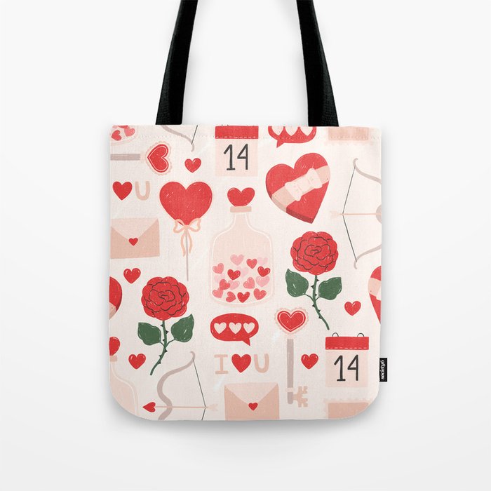 Valentine's Day Pattern Tote Bag