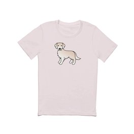 English Cream Golden Retriever Breed Dog Cute Cartoon Illustration T Shirt