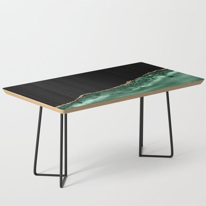 Emerald & Gold Agate Texture 02 Coffee Table