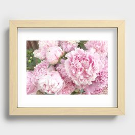 Pink Shabby Chic Peonies - Garden Peony Flowers Wall Prints Home Decor Recessed Framed Print