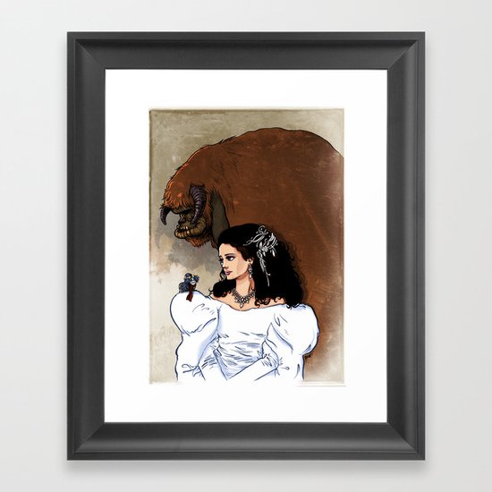 Beauty and Beast Framed Art Print