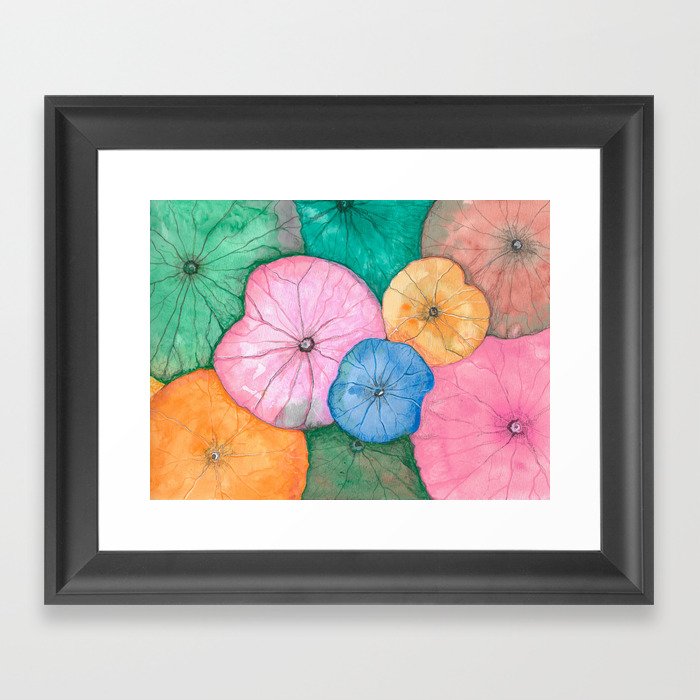 Color Water Lily Framed Art Print