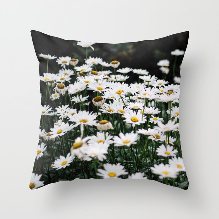 White Flower Throw Pillow