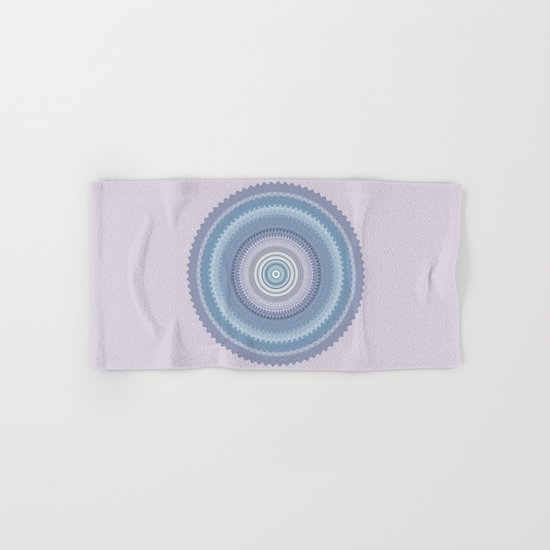 Inspirational Mandala in soft pastel colors of blue and lilac Hand & Bath Towel