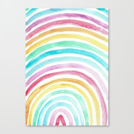 Pastel Watercolour Rainbow art Canvas Print