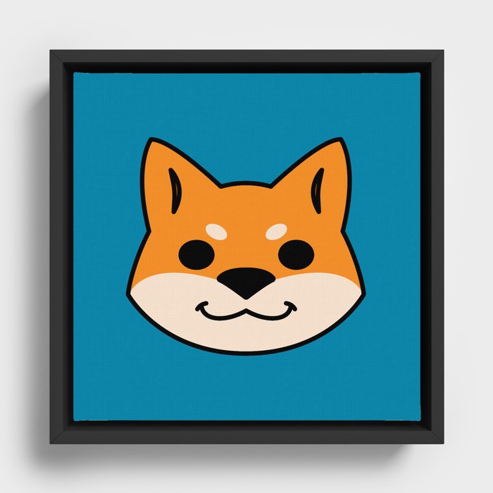 Red Shiba Framed Canvas