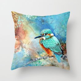 Kingfisher Karma Throw Pillow