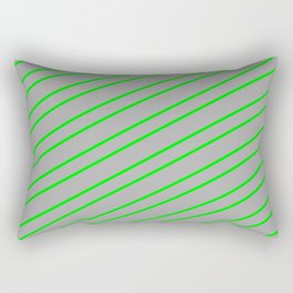 [ Thumbnail: Dark Grey & Lime Colored Stripes Pattern Rectangular Pillow ]