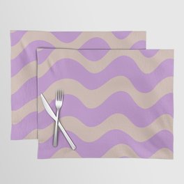 Retro Candy Waves - Purple and beige Placemat