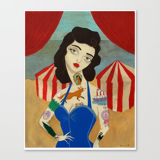 Tattooed Lady Canvas Print