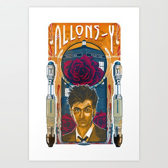 Doctor Who, David Tennant Allons-Y 10th Doctor Art Print