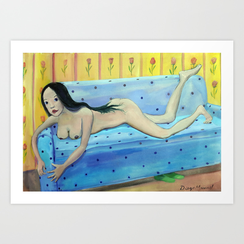Girl Lying Down 3 Art Print By Diegomanuel Society6