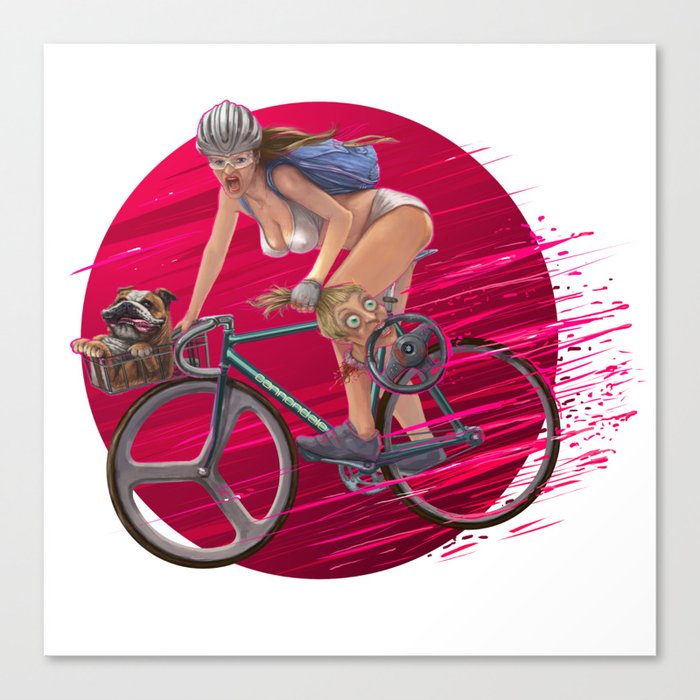 girl fixedbike Canvas Print