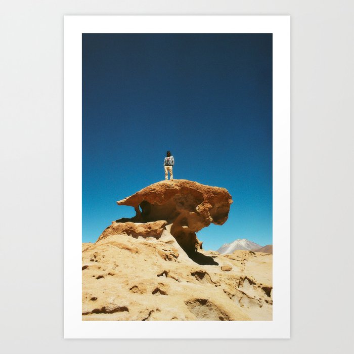 Man on a rock. Art Print