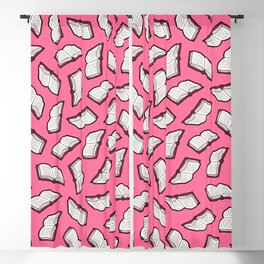 Reading Books pattern in Pink Blackout Curtain
