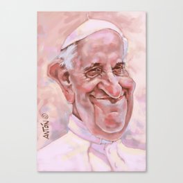 Caricature of Pope Francis Canvas Print