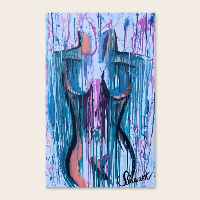 Colourful female body artwork Canvas Print by Sarah Acrylic Art Society6