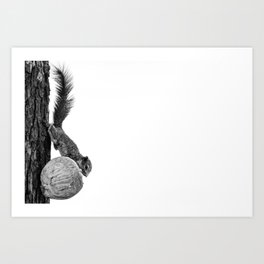 Squirrel Tree-t Art Print