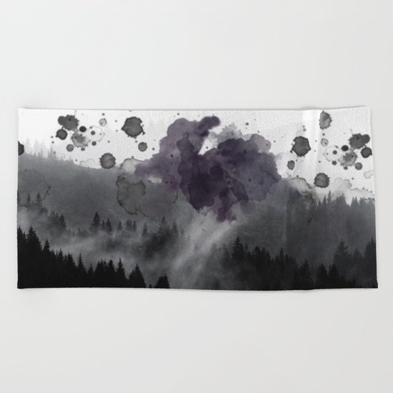 Watercolor forest reflections -abstract Beach Towel