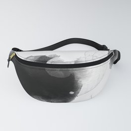 Arimatsu - Modern Minimal Abstract Painting - Black and White Fanny Pack