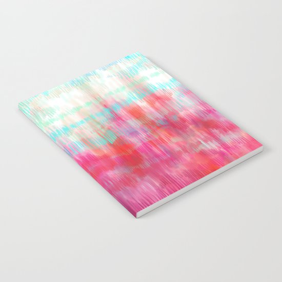Color Song - abstract in pink, coral, mint, aqua Notebook