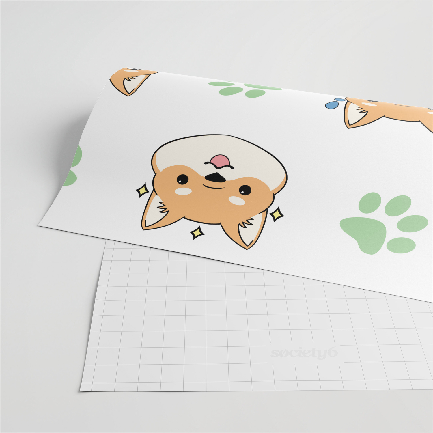 Chibi Shiba S Wrapping Paper By Lilium Society6