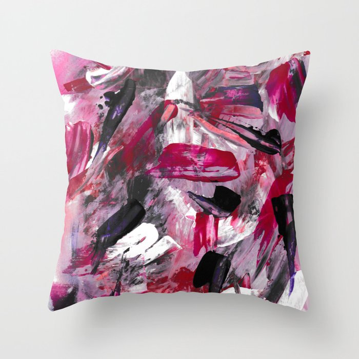 Pink Modern Abstract Wall Art Throw Pillow