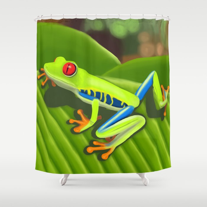 Tree Frog Shower Curtain By Catlickfever