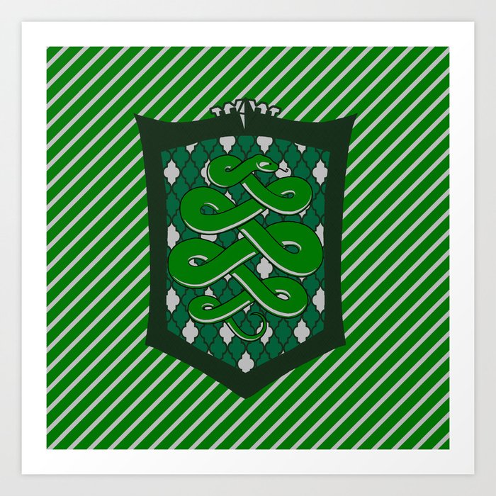 HP Slytherin House Crest Art Print by Liz's Life of Lemons | Society6