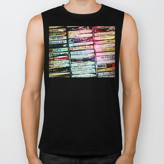 Abstract Cassettes Graphic Biker Tank