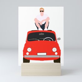 tiny man tiny car  Mini Art Print