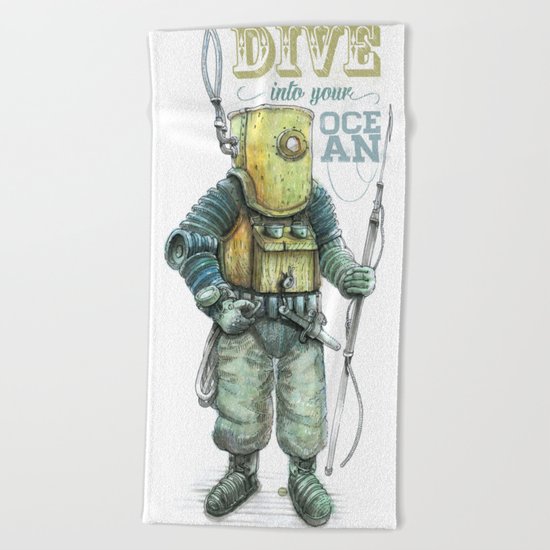 Diver Beach Towel
