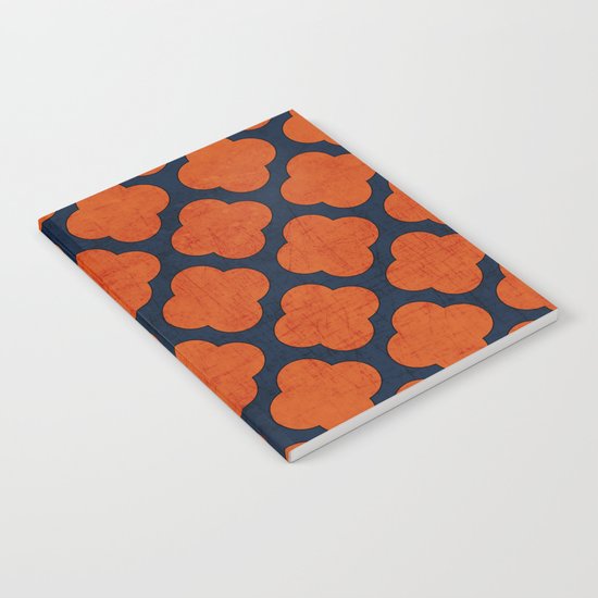 navy and orange clover Notebook