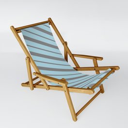 [ Thumbnail: Light Blue and Gray Colored Lined/Striped Pattern Sling Chair ]