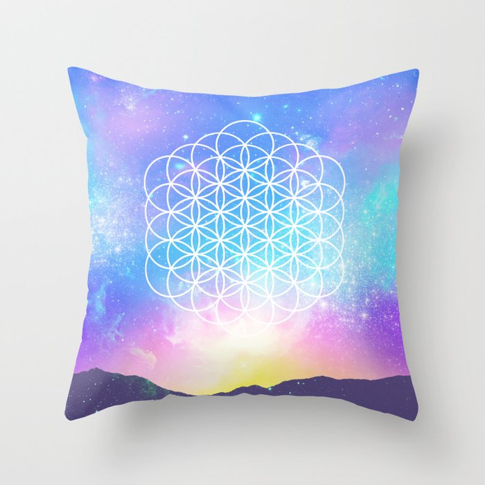 Sacred Geometry (Cosmic Flower) Throw Pillow