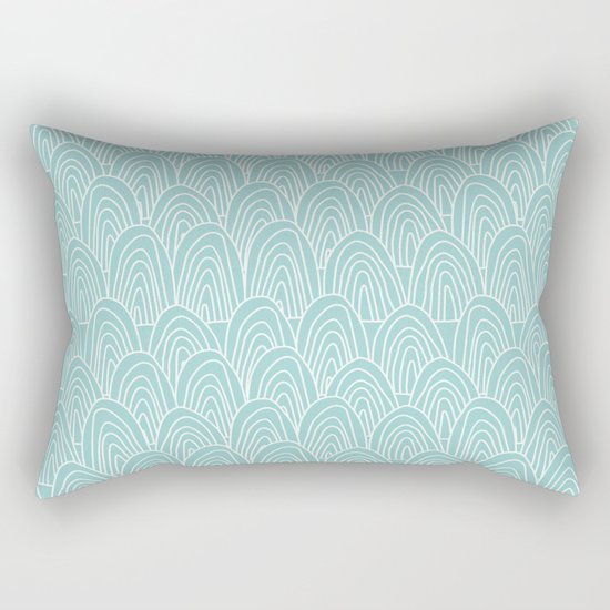 Blue Scribbles Pattern 09 Rectangular Pillow