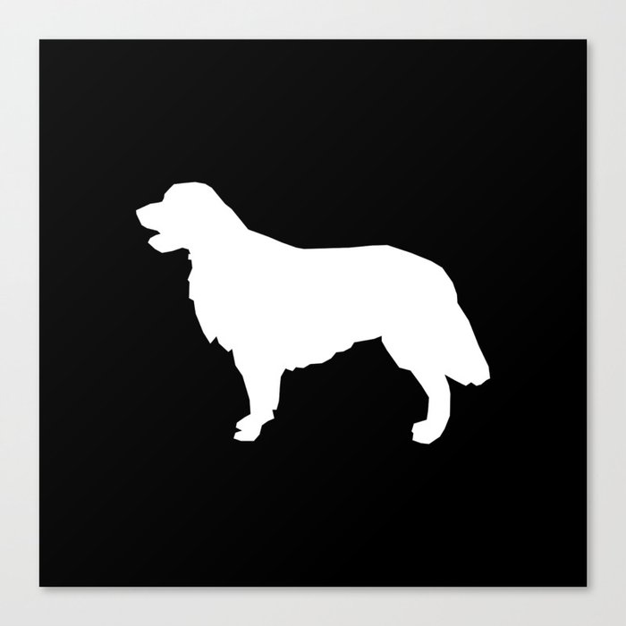Golden Retriever Dog Silhouette Black And White Minimal Basic Dog Lover Art Canvas Print By Petsilhouettes Society6