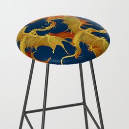 Red and golden dragons Bar Stool