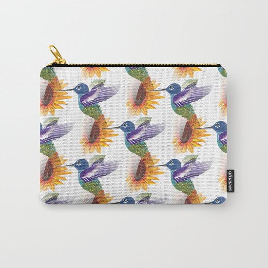 Hummingbird Pattern Carry-All Pouch