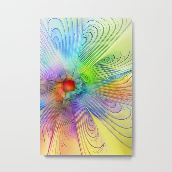 Rainbow Sun Metal Print