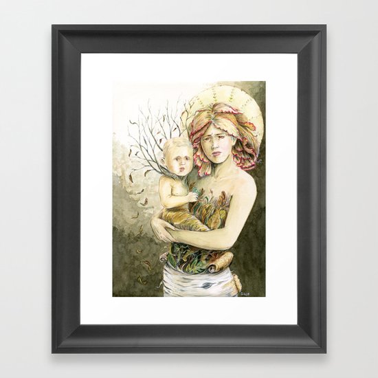 Mother Earth to her child Framed Art Print
