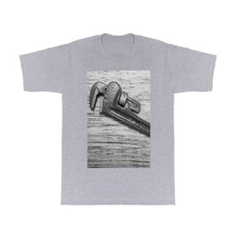 Pipe Wrench - BW T Shirt