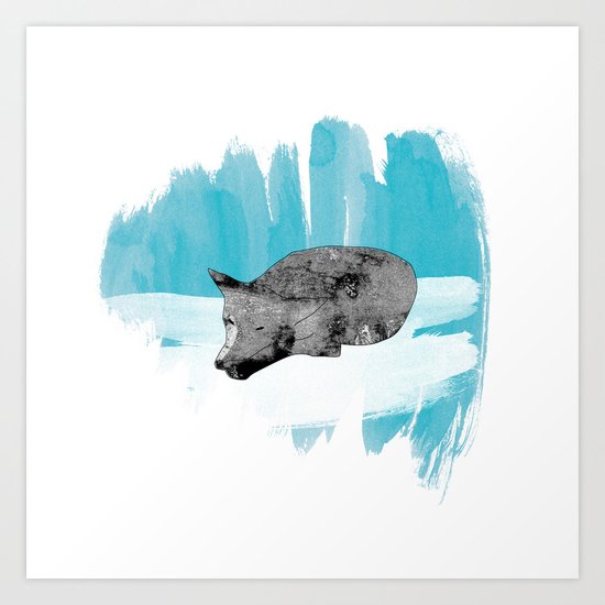 sleeping wolf Art Print