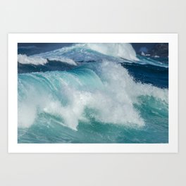 Wave breaking in the coast Art Print