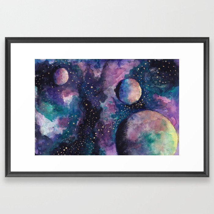 Three Planets Framed Art Print