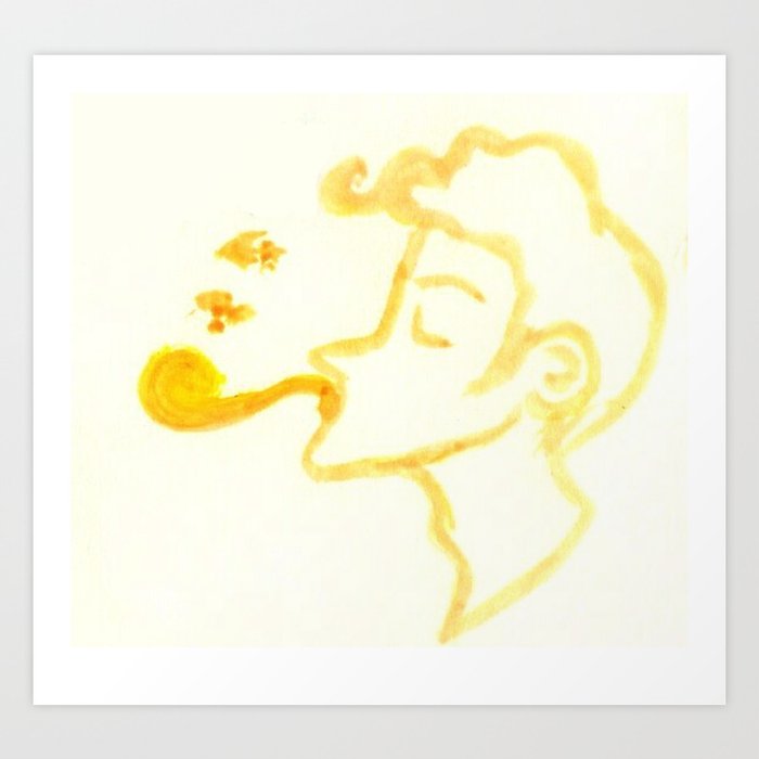 The guy with the pipe Art Print