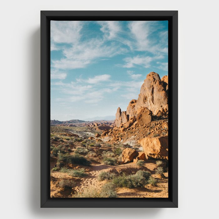 Rock Mountains in the Desert Framed Canvas