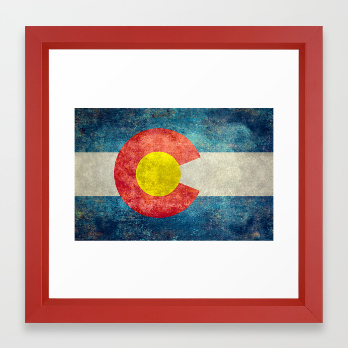 Colorado State Flag Vintage Retro Style Framed Art Print By Brucestanfield Society6