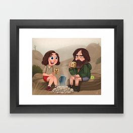 Meeting For The First Time - Last Man on Earth Framed Art Print | Illustration, Movies & TV, Painting, Digital 